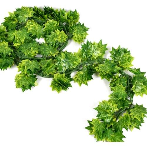 12pcs/set Artificial Plants Red/Green Maple Leaf Rattan Home Wedding Scene Party Ceiling Garden Decoration Simulation Plant