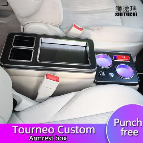 FOR Ford Tourneo Custom row front railing box set general business armrest central store Business car Mobile charge USB