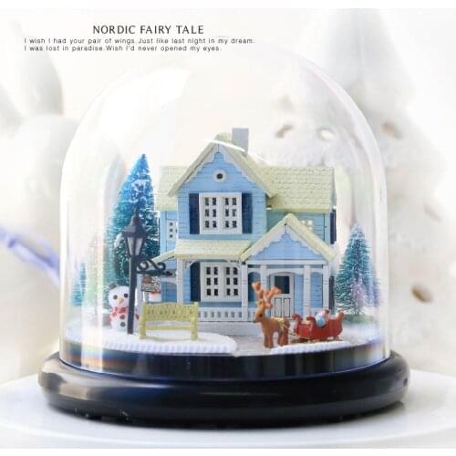 Diy Doll House Include Dust Cover Miniature 3D Puzzle Wooden Dollhouse Dolls For House Birthday Gifts Toys-Nordic Fairy Tale