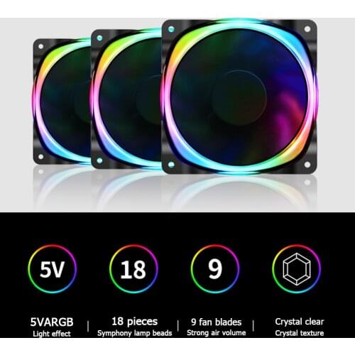 Jonsbo FR-701 12cm Computer Case Cooling Fan Chassis 5V ARGB Heatsink Cooler Video Graphics Card Water Cooler Radiator