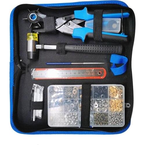 Leather Hole Punch Pliers Tool Snap Button Set DIY Home Craft Projects Rotary Puncher Cutter Working for Belt Strap E56C