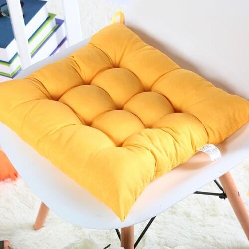Modern Home Decor Solid Color Thick Brushed Fabric Square Elastic Chair Cushions Seat Cushion Outdoor Car Washable Floor Pillow
