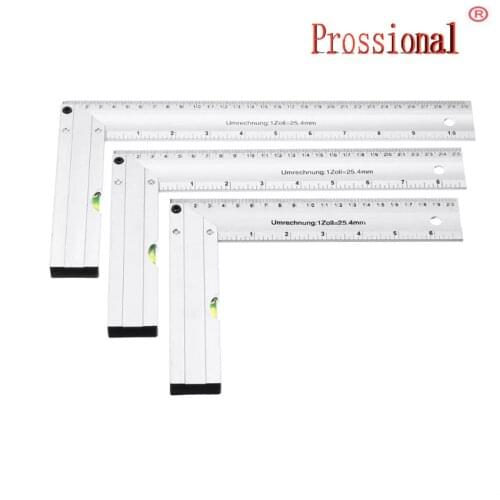 200/250/300mm 90 Degree Angle Ruler Aluminum Seat Woodworking Ruler With Horizontal Tube