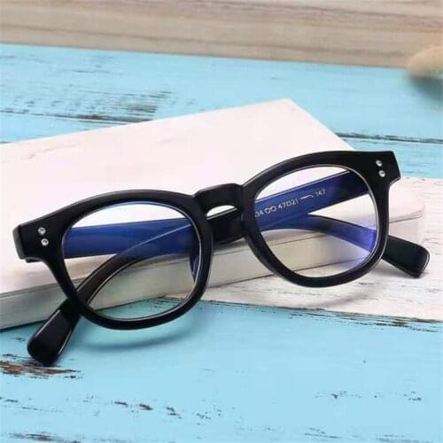 Fashion Anti-Blue Glasses Unisex Optical Eyeglasses Retro Rice Nails Spectacles Simplicity Round Frame Eyewear