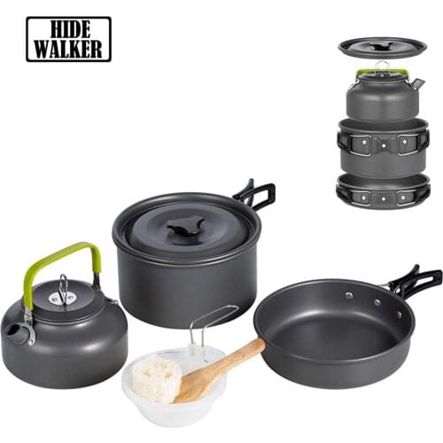 Camping Cookware Set Cooking Supplies Travel Tableware Portable Cutlery Outdoor Equipment For Hiking Picnic Fishing Trekking