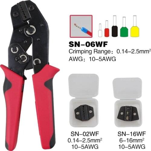 Tubular Terminal Crimping Pliers Wire Mini Ferrule Crimper Tools Household Enlectrical Kit Crimping Tool SN-06WF 02WF 16WF