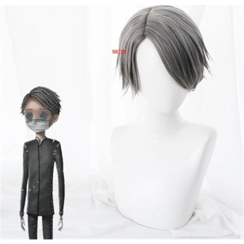 Game Identity V Cosplay Wig Embalmer Aesop Carl Role Play Wigs Synthetic Hair Halloween Party Performance Costume Wig+Wig Cap