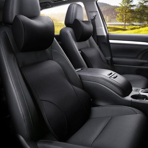 KKYSYELVA Neck Pillow Lumbar Waist Support Headrest Pillows Back Cushion Seat Supports Memory Foam Seat Covers Auto Accessories