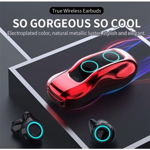 Popular pors-911 wireless Bluetooth headset two ears cross border private mold TWS customized electroplating car styling 5.0