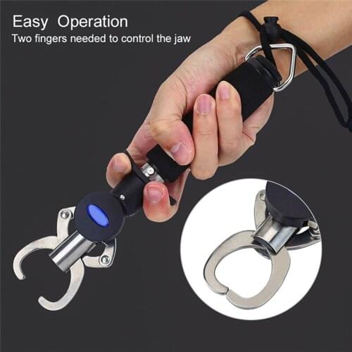 Portable Fish Lip Catcher Clamp Pliers Clamp Stainless Steel Fishing Tackle Fish Rack With Scale