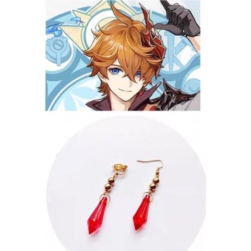 Anime Game Genshin Impact Tartaglia Earrings Cosplay Genshin Childe Earring Fashion Jewelry Anime Things High Quality Wholesale
