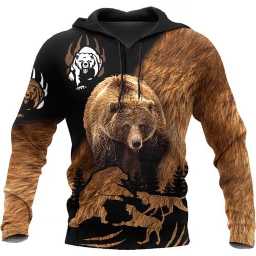 Bear hunting camo 3D Print Hoodies for men / women Harajuku Fashion Hooded Sweatshirt Autumn Casual hoodie LL18