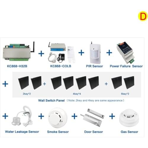 KC868-H32BS Ethernet Wifi RS232 RS485 Modbus RF433M HTTP MQTT Smart Controller Home Automation DIY Bundle D