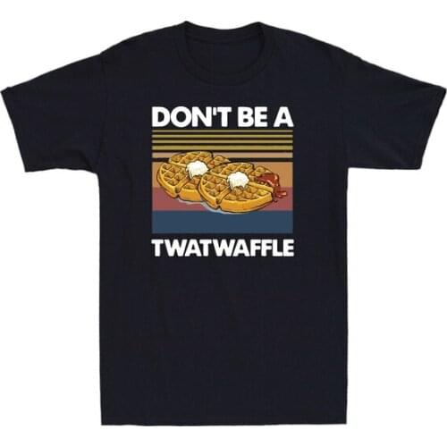 Don t Be A Twatwaffle Vintage Graphic Men Short Sleeve T-Shirt Cotton Black Tee