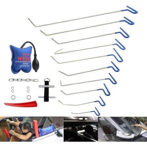 Paintless dent Rods Paintless Dent Repair Tool Set Removal of Dents and Door Ding with Rods Hook Car Auto Body Dent Removal