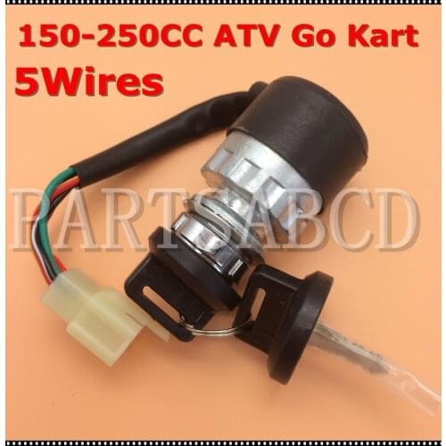 5 wires Ignition key switch waterproof 150cc 250cc go kart ATV Quad
