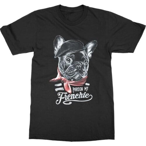 100% Quality Cotton Mens Print T-Shirt 100% Cotton Pardon My Frenchie T-Shirt French Bulldog Puppy Petdistressed T-Shirt
