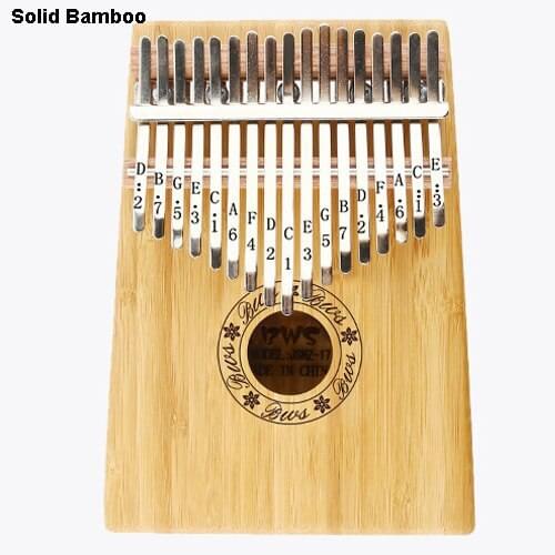 17 Keys Kalimba Thumb Piano Finger Percussion Wood Musical Solid Bamboo Body African Camphor Musical Instrument Upright Piano