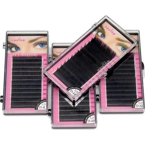 4 Tray Navina Pro 0.15C Curl (8/10/12/14MM) Natural False Eyelashes Extension Makeup Tool Soft Fake Eye Lashes for Eye Beauty
