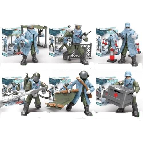 6Pcs Military Series Field Medical Vanguard Doctor nurse SWAT Figures Building Blocks Bricks Toys Gifts