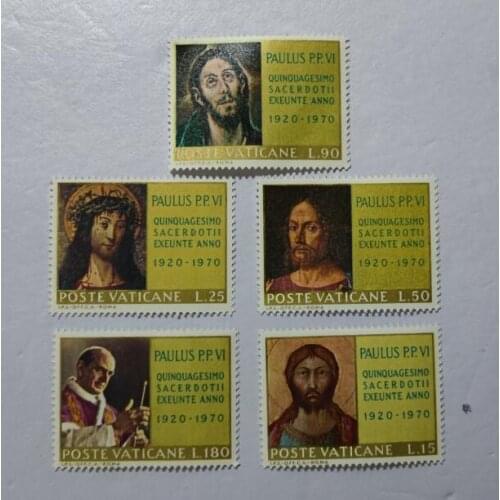 A11 5PCS vatican, 1970， Post Stamps Postage Collection