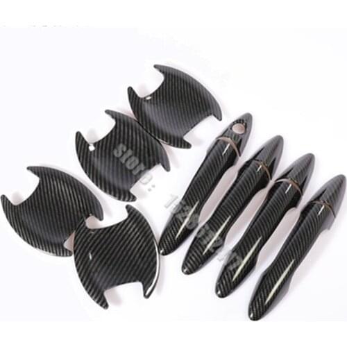 Car Styling For Hyundai Solaris Verna i25 Accent Grand Avega 2011-2016 ABS Carbon fiber car Chrome Door Handle Cover Trim