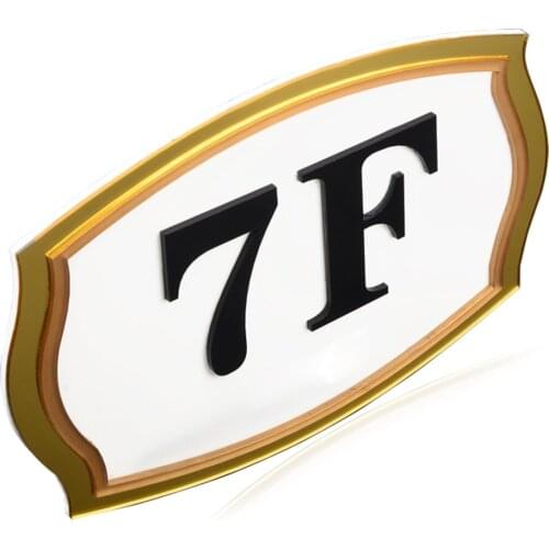 Signboard Floor Acrylic Number Personalized Hotel Door Number Plate Customized Digital Building Signage Plate Wall Mounted Board