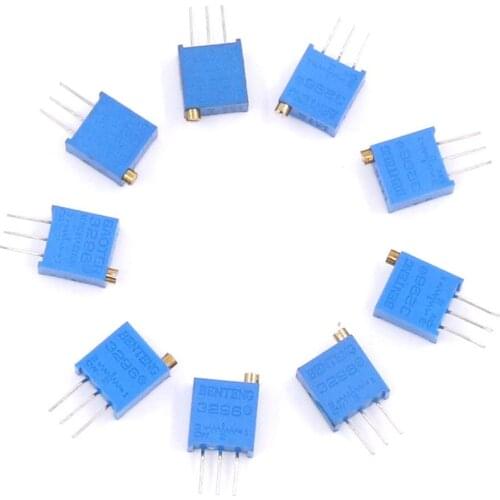 Free ship Trimmer potentionmeter Variable resistor 3296W 1K/2K/5K/10K/20K/50K/100K /200K/500K/100/200/500/1M ohm,300ea/lot