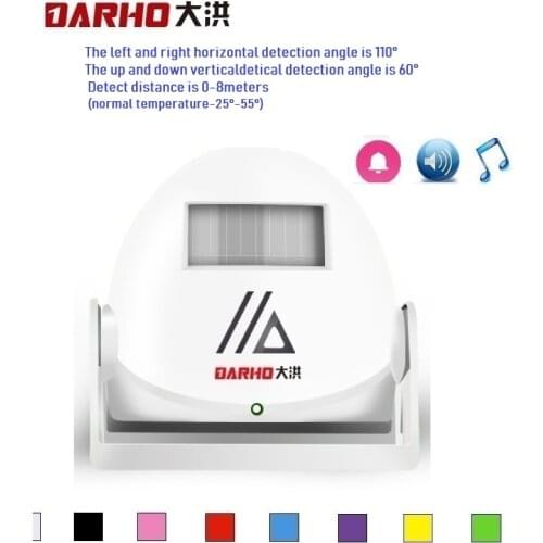 Darho Wireless Alarm Guest Welcome Chime Door Bell PIR Motion Sensor For Shop Entry Company Security Protection Alarm Doorbell