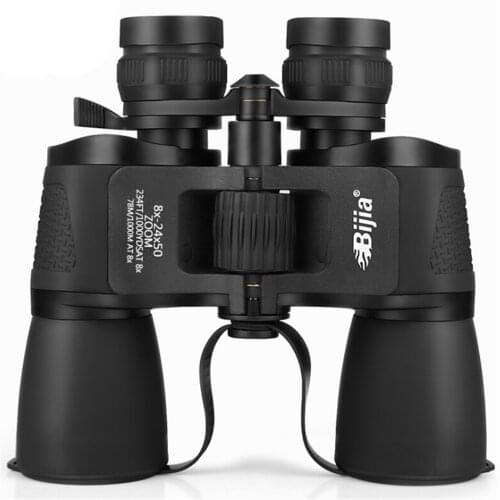 BIJIA New Product Zoom Double Binoculars 8-24x50 Large Diameter Wide Angle High Power HD Telescope