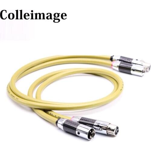Colleimage One Pair Hifi XLR Cable High Quality Silver 2 XLR Male to Female Audio Cable AMP DVD VCD CD Player Audio Cable