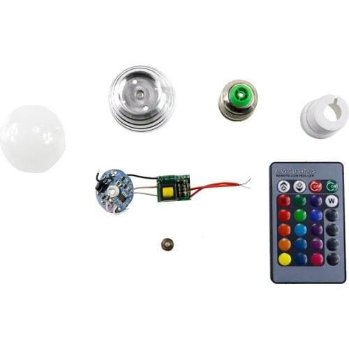 DIY led RGB bulb light E27 3W LED bubble ball light bulb shell kit accessories Lamp Covers Aluminum heat sink screw easy install