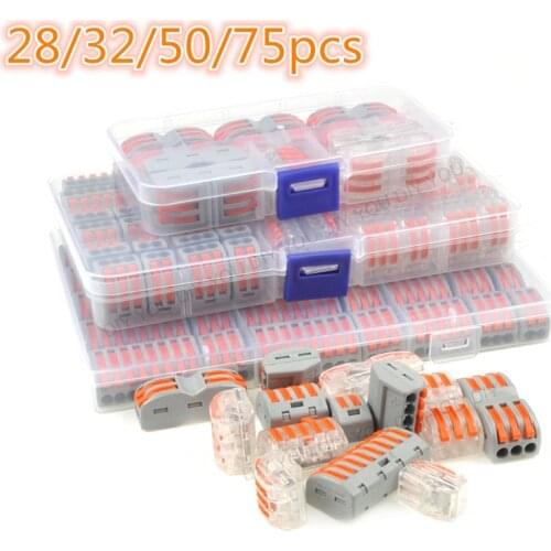 75pcs Electrical Wire Connector Terminals Universal Fast Terminal Household For Connection Wire Lamp Wiring Terminal Connection