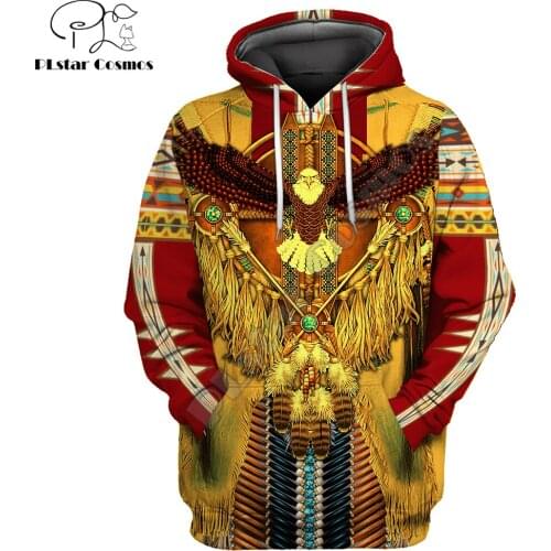 Animal Eagle Indian Native 3D Printed Fashion Mens Autumn Hoodie Sweatshirt Unisex Streetwear Casual Zip Jacket Pullover KJ524