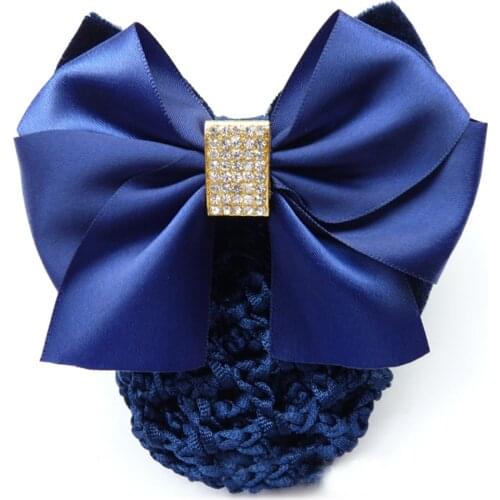 Fashion Hair Clips Mesh Hair Rope Satin Bow Barrette Hair Clip Cover Bowknot Bun Snood Hair Accessories