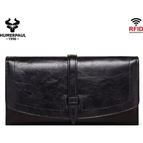 New Wallet Long Genuine Leather Women Wallets Zipper Purse Fashion High Quality Wallets Trendy Coin Purse Card Holder Luxury