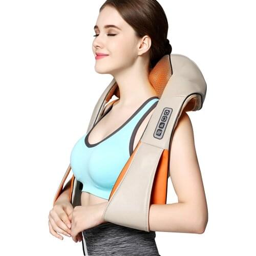 New Style U Shape Electrical Shiatsu Back Neck Shoulder Body Massager Infrared Heated 4D Kneading Car/Home Massage Shawl