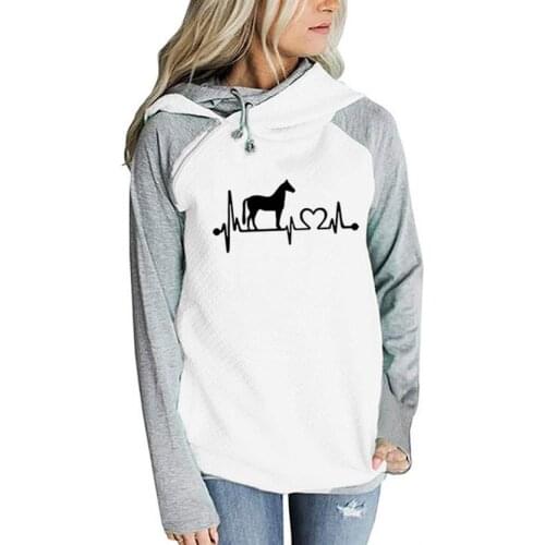 Animal Print Zipper Decoration Hoodies For Women Sweatshirts Femmes Tops Hoodies Cotton Pockets Youth Funny Plus Size Autumn