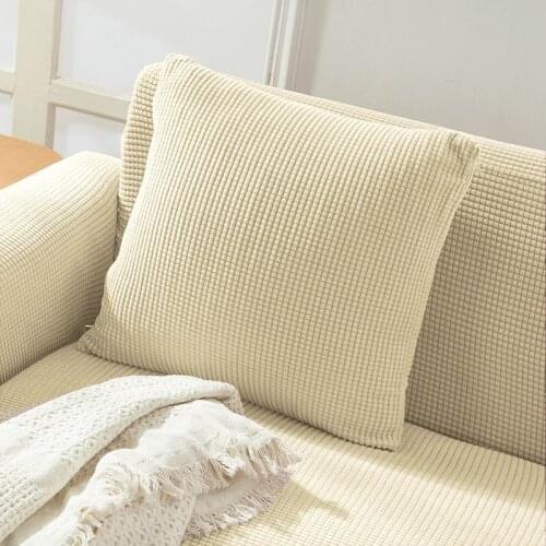 Simple And Modern Solid Color Small Lattice High Elastic Cushion Cover, Living Room Bedroom Office Car Pillow Cushion