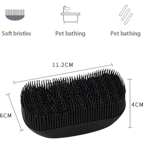 Rubber Brush for Animal Hair Removal Massage Brush Cleaning Tool for Dogs Cats Pet Supplies