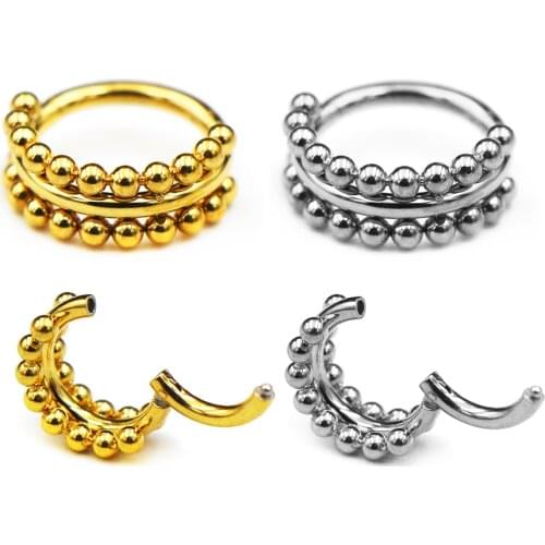 1pcs Segment Tragus Helix cartilage earring Nose Ring 316L Surgical Steel Clicker conch body Piercing jewelry for Women