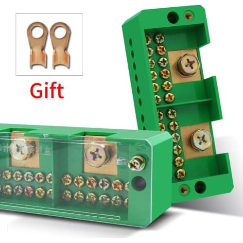 Connection Distribution Box 2-in 12-out Three phase Green Terminal Block Row Junction Metering Box Part Line