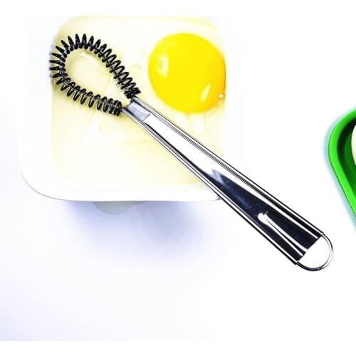 Steel Mini Kitchen Egg Tools Whisk Beater Handheld Milk Frother Foamer Coffee Creamy Mixer Spring Sauce Blender
