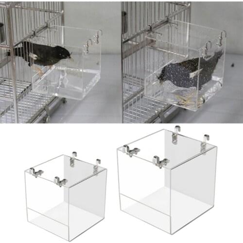 Bird Bath Box Parakeet Caged Bird Bathing Tub with Water Injector for Small Birds Canary Budgies Parrots