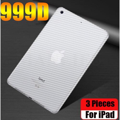 3PCS Back Carbon Fiber Film For Apple iPad 10.2 Pro 11 12.9 2021 Air 1 2 3 9.7 Air 2 4 mini 5 Full Cover Matte Screen Protector