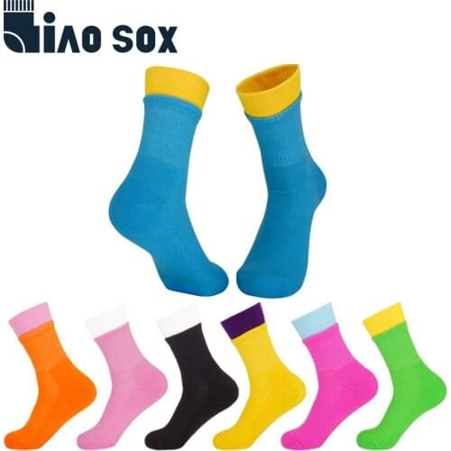 Women Sport Crew Socks Rainbow Candy Color Cushion Colorful Socks for Skateboading Running Basketball Cycling Casual Wear