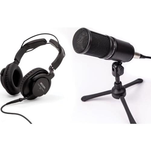 ZOOM ZDM-1 PODCAST MIC PACK Microphone and ZHP-1 Headphone Recording Set For Professional Sounding Podcast ZDM-1PMP