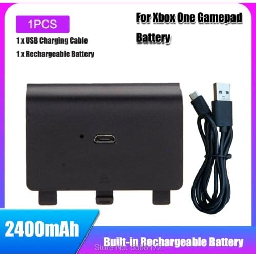 1PCS 2400mAh Rechargeable Batteries + USB Cable For XBOX ONE Gamepad Battery Wireless Controller Joypad Batteria
