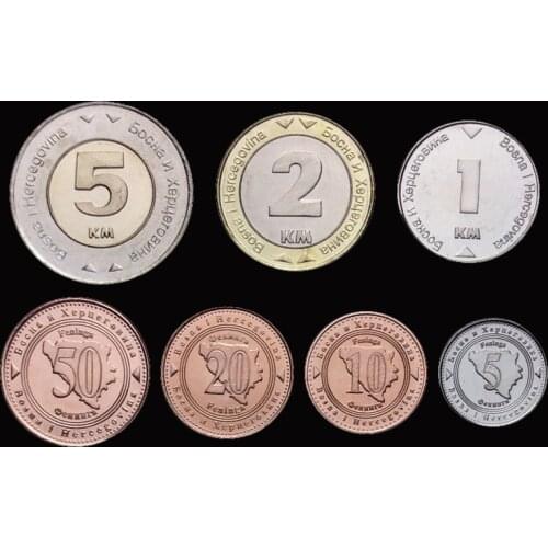 100% Real Original Coin Uncirculated Bosnia and Herzegovina Coins Full Set 7 Unc