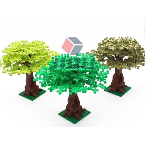 100PCS MOC 7 Colors of Tree Compatible Flower Grass Plants Garden City View DIY Building Blocks Accessories Parts Toys